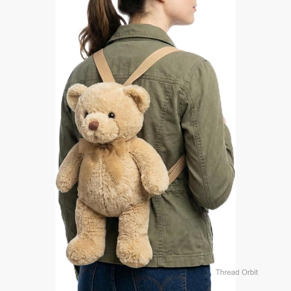 Faux Fur Bear Backpack Adjustable Straps Plush Shoulder Bag Purse